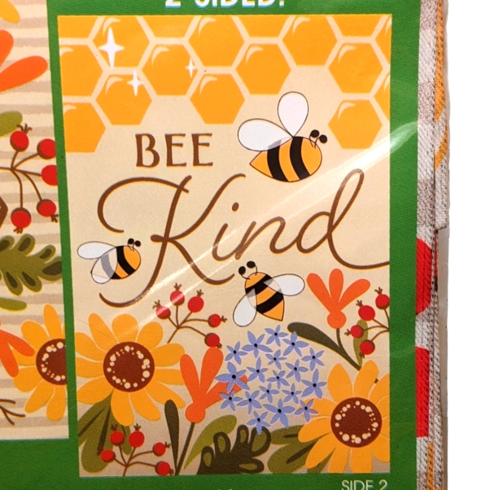Wincraft Welcome Friends Bee Kind Small Double Sided Garden Flag NWT - Picture 4 of 4